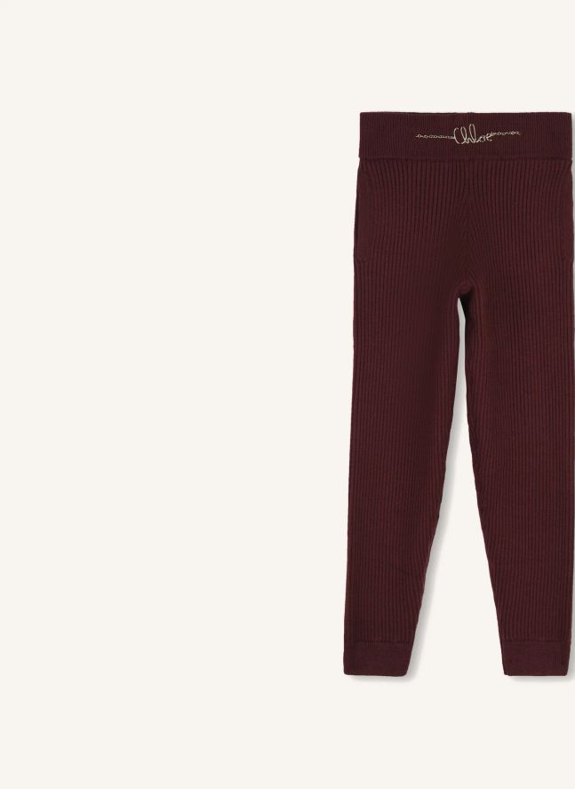 Pantalon Maille Coton Bio | Prune
