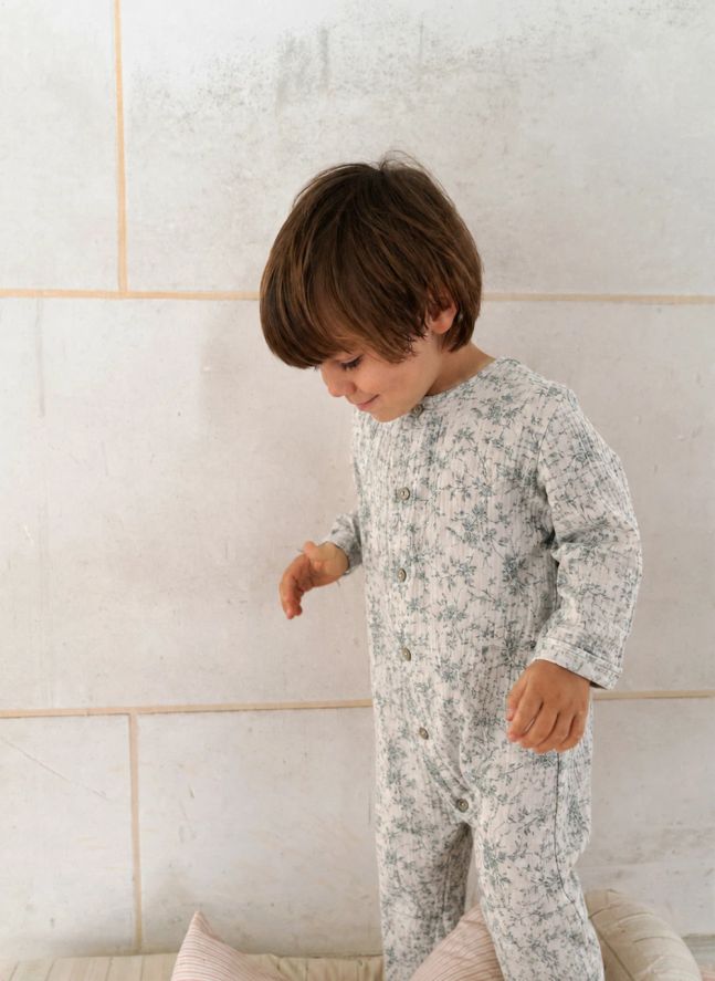Pijama Cosi Fleuri de gasa de algodón ecológico | Azul