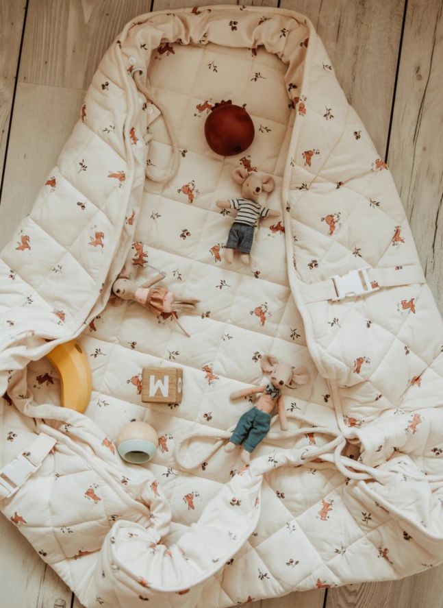 Saco / colchoneta para niños pequeños Noomad - Rabbits | Nude