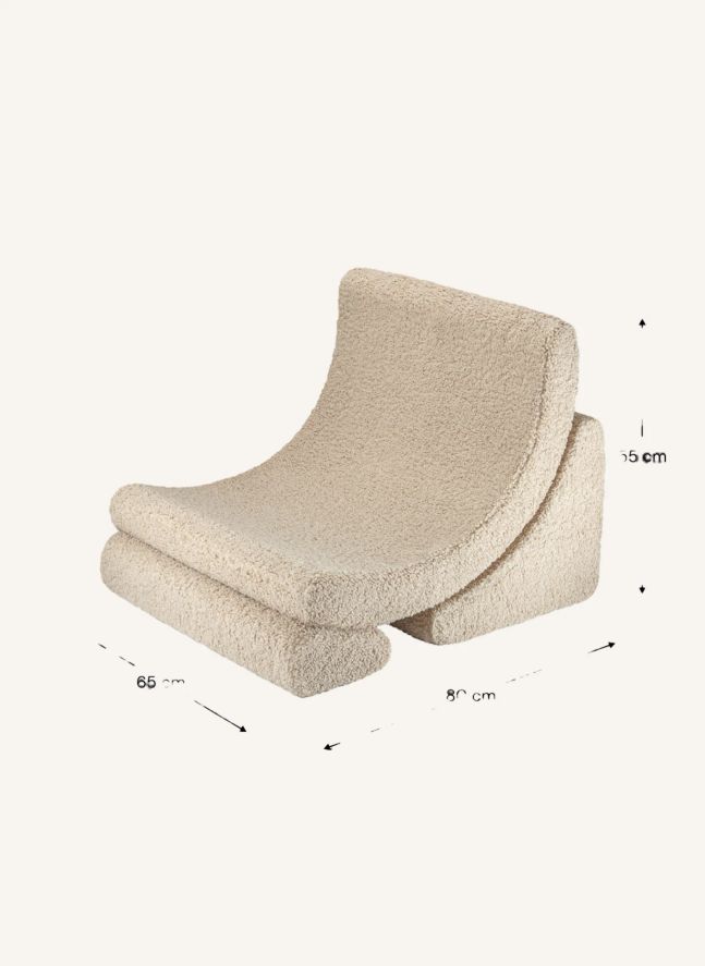 Fauteuil en teddy Moon | Beige