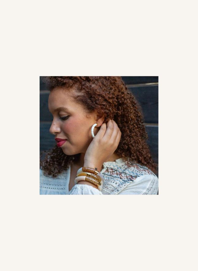 Boucles d'Oreilles Personnalisables Bola | Ambre