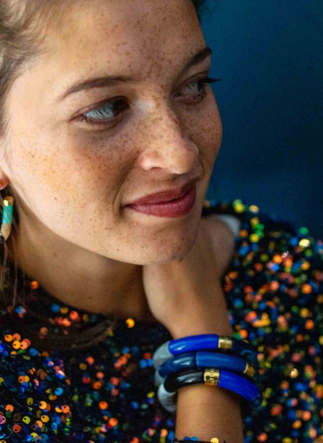 Boucles d'Oreilles Personnalisables Bola | Bleu