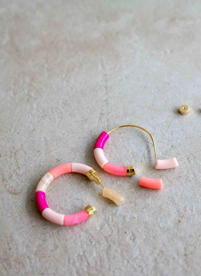 Boucles d'Oreilles Personnalisables Bola | Rose
