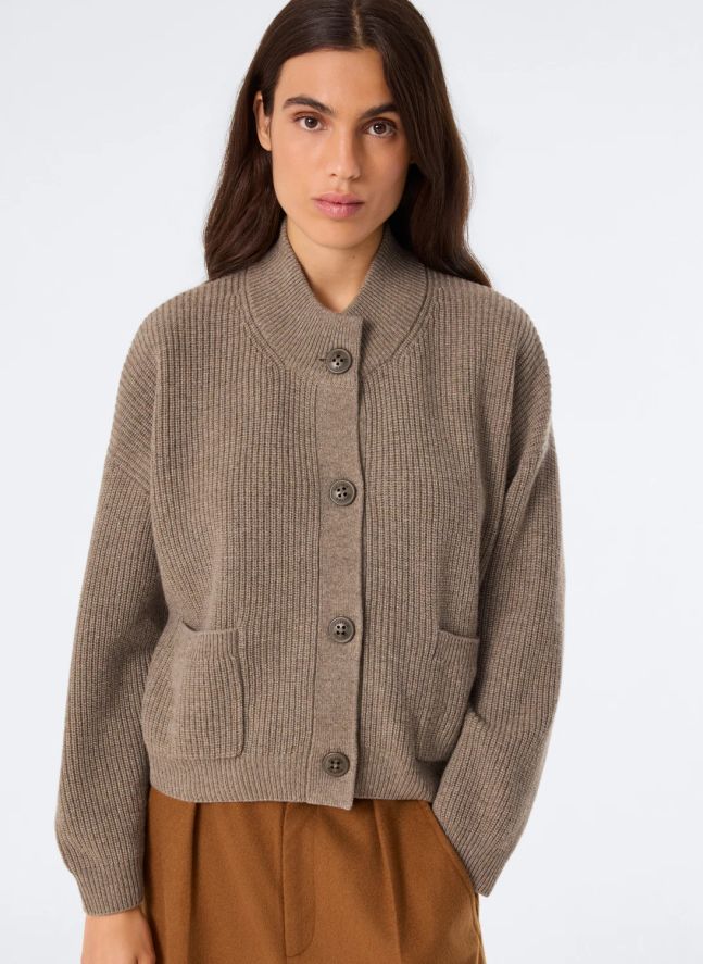 Gilet Milan Cachemire | Vert kaki chiné