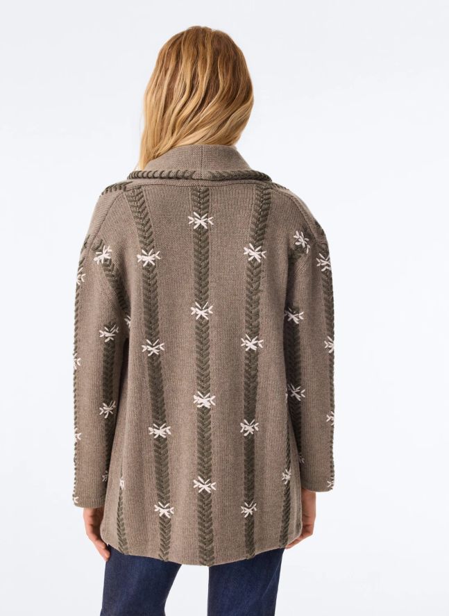Cardigan Cody Flake Cachemire | Vert kaki