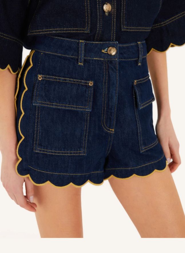 Short Pleats | Denim brut