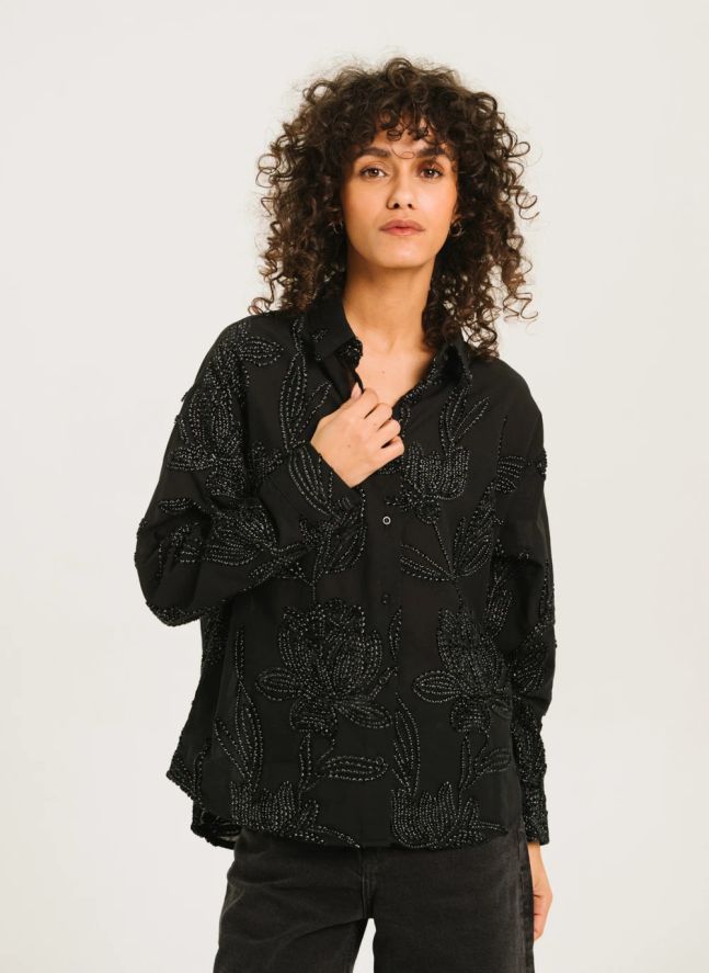 Chemise Enora Broderies | Noir