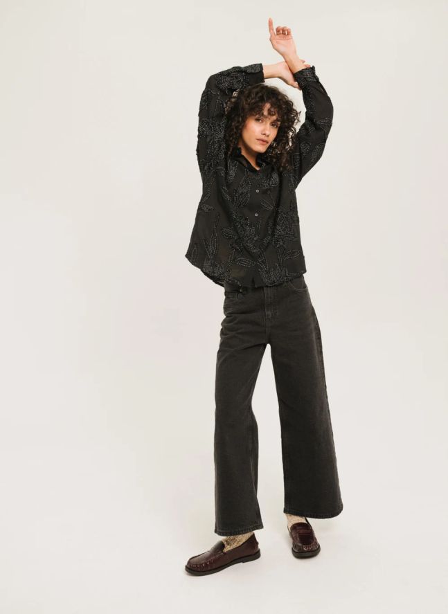 Chemise Enora Broderies | Noir