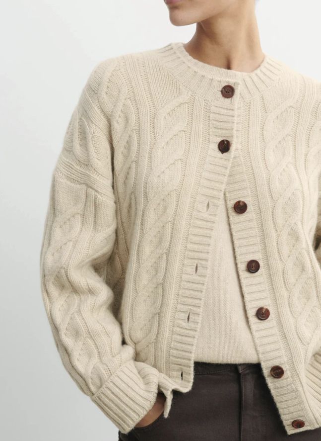 Cardigan À Torsades Cachemire | Avoine