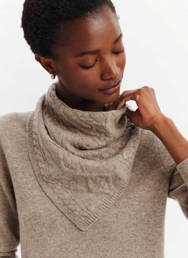 Foulard Triangle Sacha Cachemire | Marron glacé