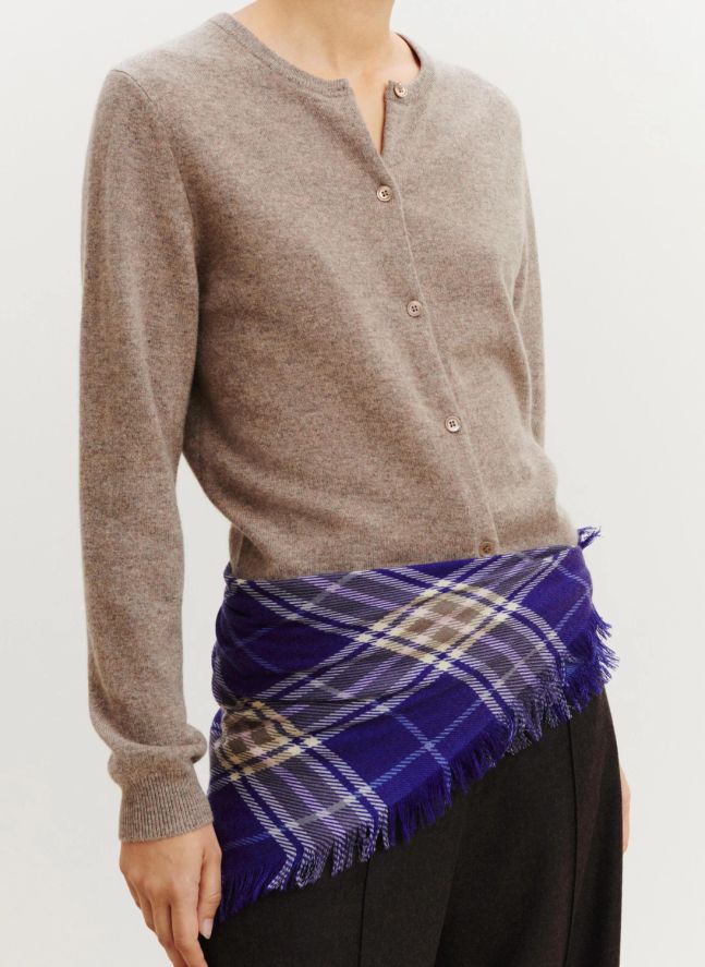 Mini Carré Swann Tartan Cachemire | Violet