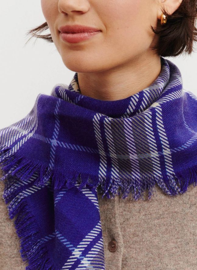 Mini Carré Swann Tartan Cachemire | Violet