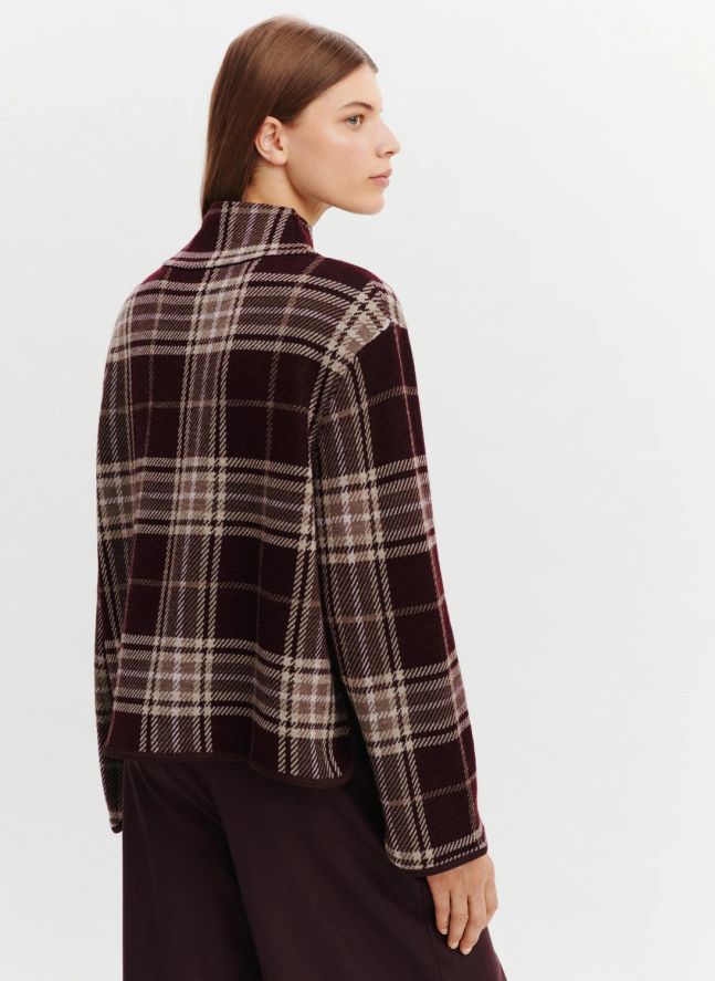 Pull Tartan Laine | Grenat