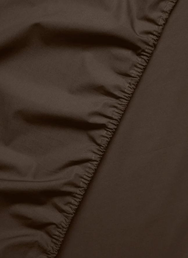 Drap-housse en percale organique -  Coffee Brown | Café
