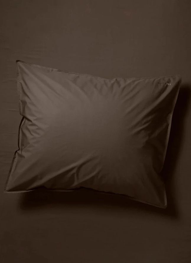 Taie d'oreiller en percale organique - Coffee Brown | Café