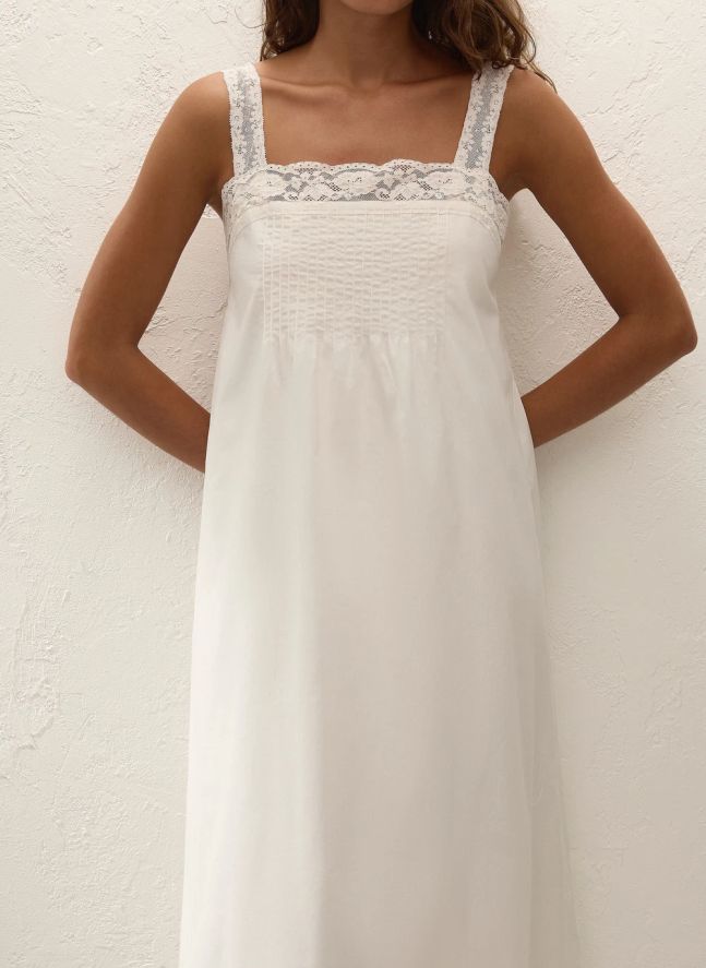 Robe Cristina Midi Coton | Ivoire