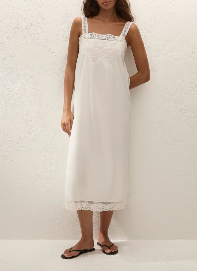Robe Cristina Midi Coton | Ivoire