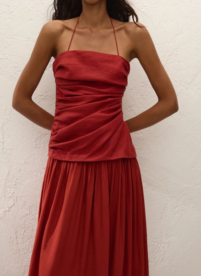 Robe Notte Maxi Coton | Terracotta