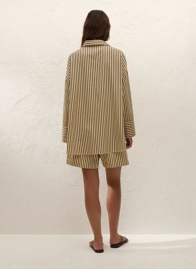 Chemise Rayures Clemente Coton | Ecru