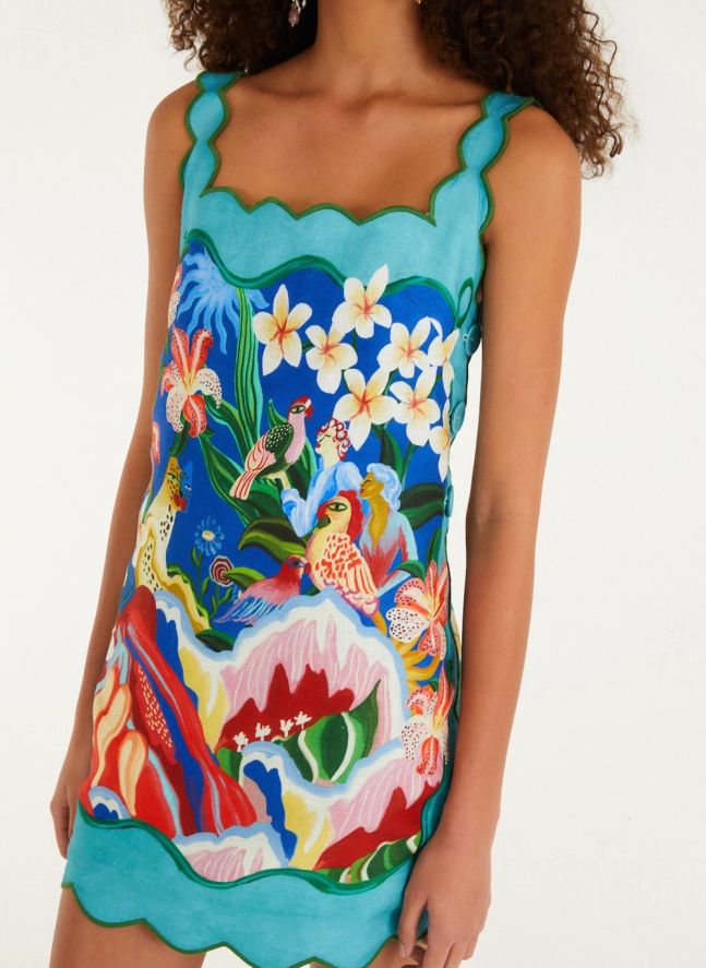 Garden Of Life Linen Dress | Blue