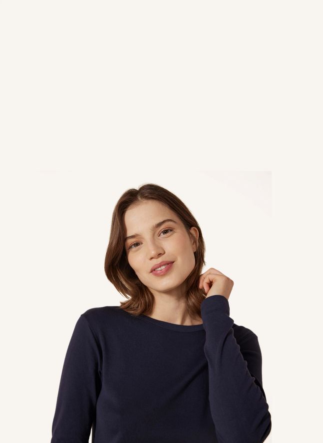 T-shirt l'Iconique Manches Longues - Collection Femme | Bleu marine