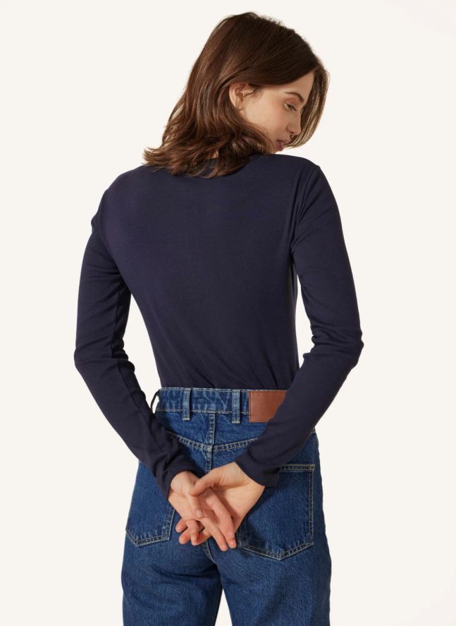 T-shirt l'Iconique Manches Longues - Collection Femme | Bleu marine