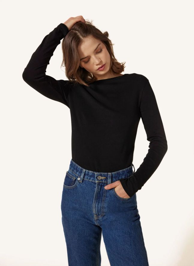 T-shirt l'Iconique Manches Longues - Collection Femme | Noir