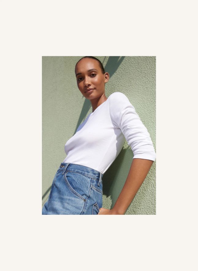 T-shirt l'Iconique Manches Longues - Collection Femme | Blanc
