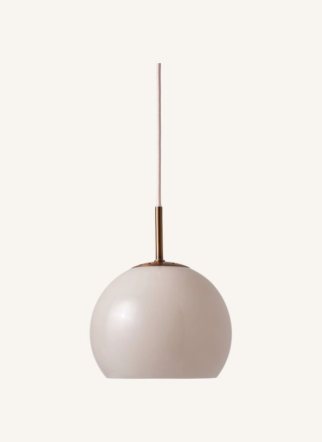 Lámpara colgante de cristal «Ball», de Benny Frandsen | Gris arena