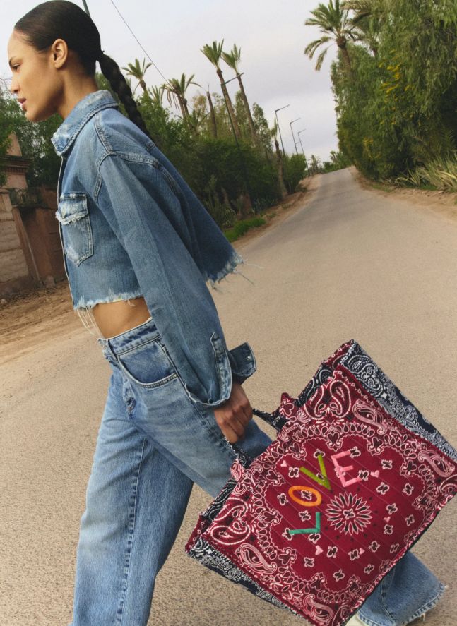 Maxi Cabas Love Coton | Bordeaux