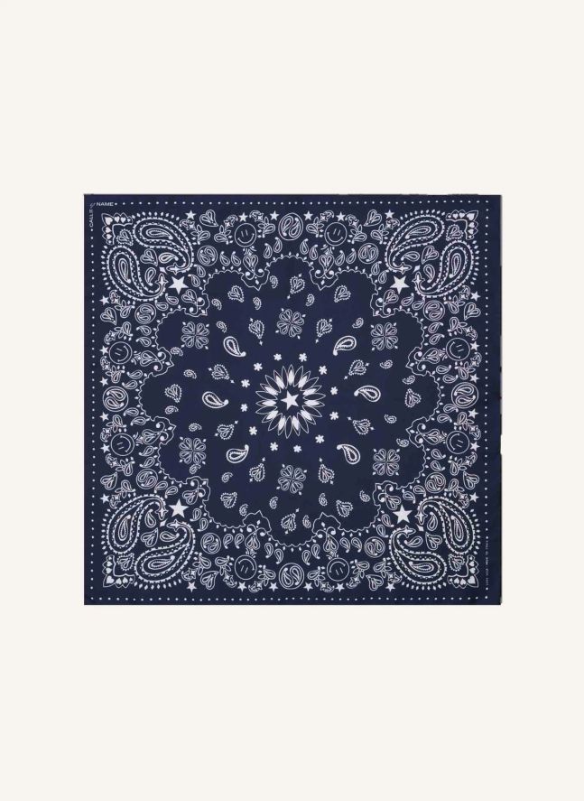 Bandana Small Etoile Soie | Bleu marine