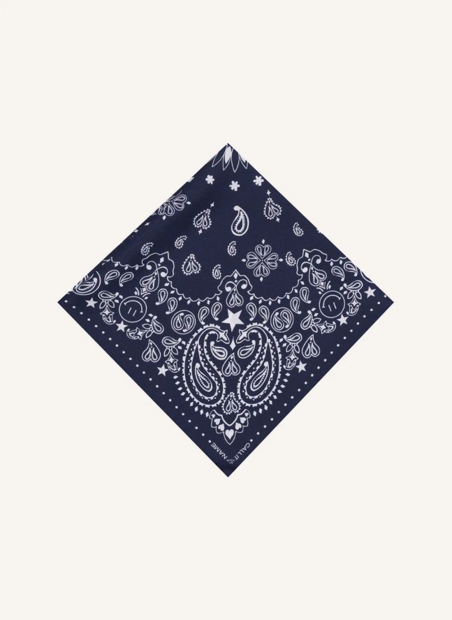 Bandana Small Etoile Soie | Bleu marine