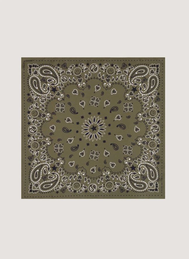 Bandana Small Etoile Soie | Kaki