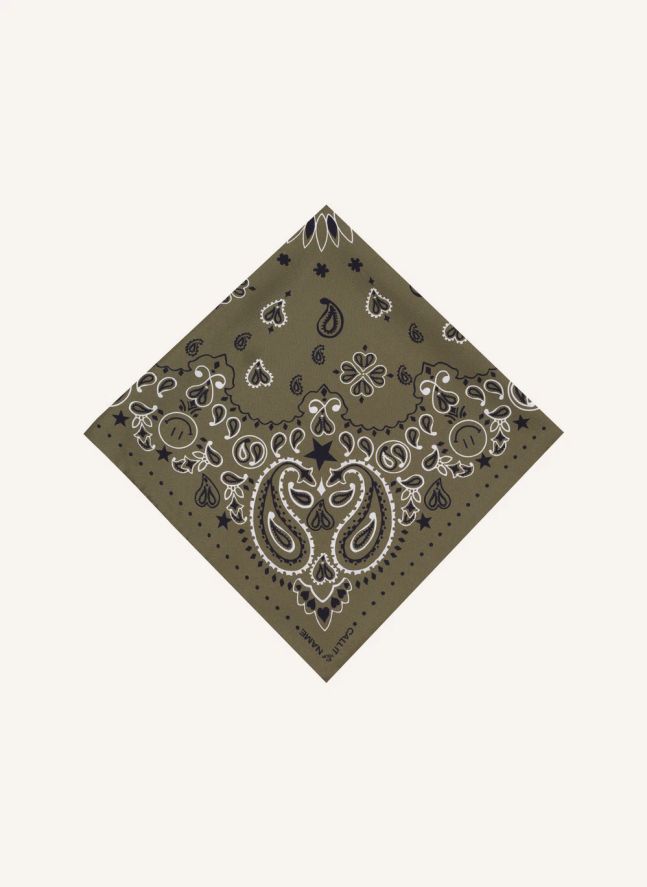 Bandana Small Etoile Soie | Kaki