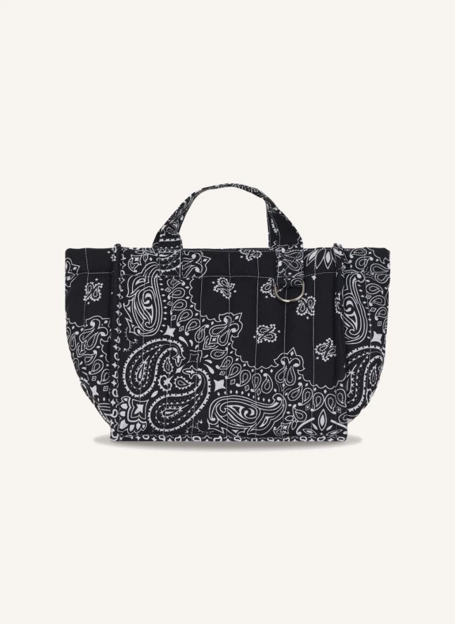 Mini Cabas Happy Face Coton | Noir