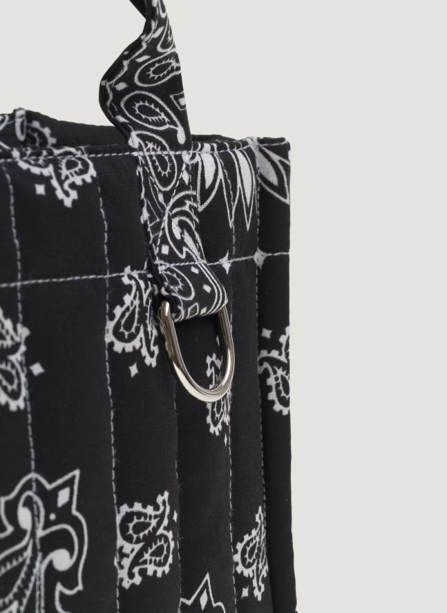 Mini Cabas Happy Face Coton | Noir