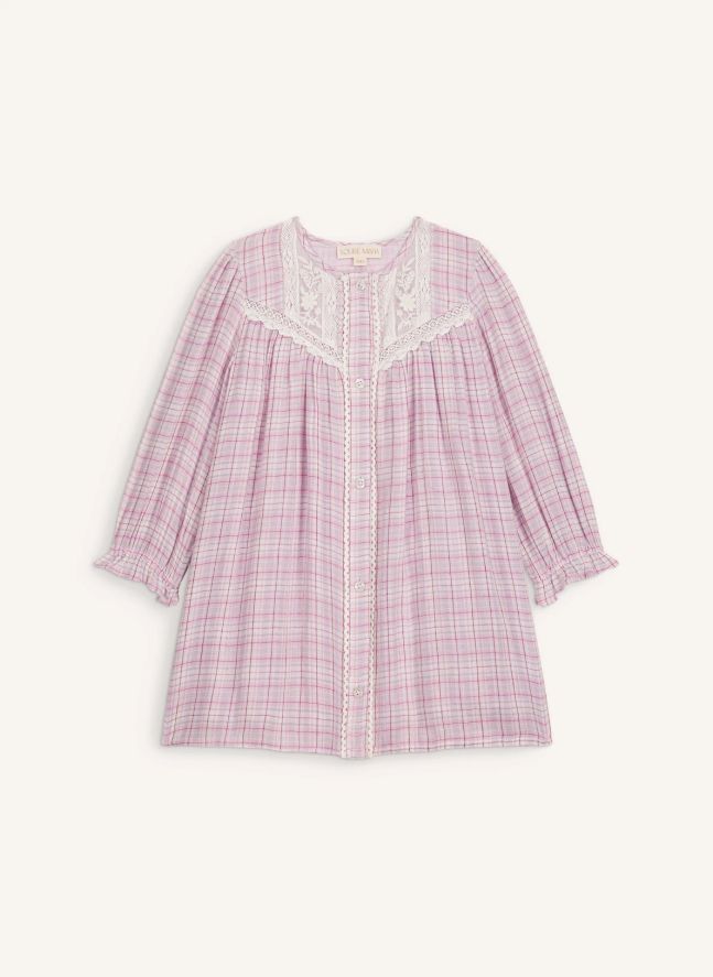 Robe Floriane Carreaux | Rose