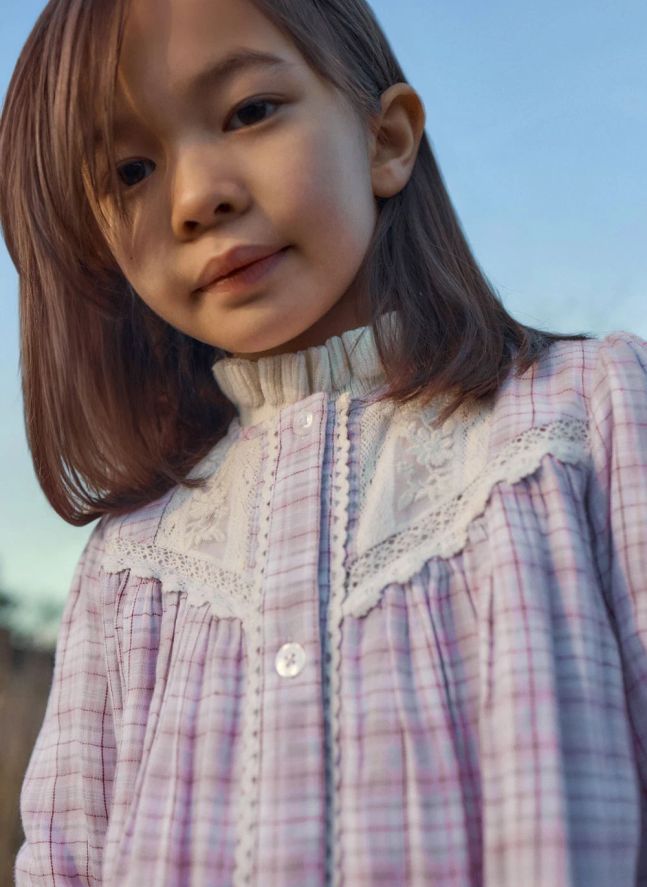 Robe Floriane Carreaux | Rose