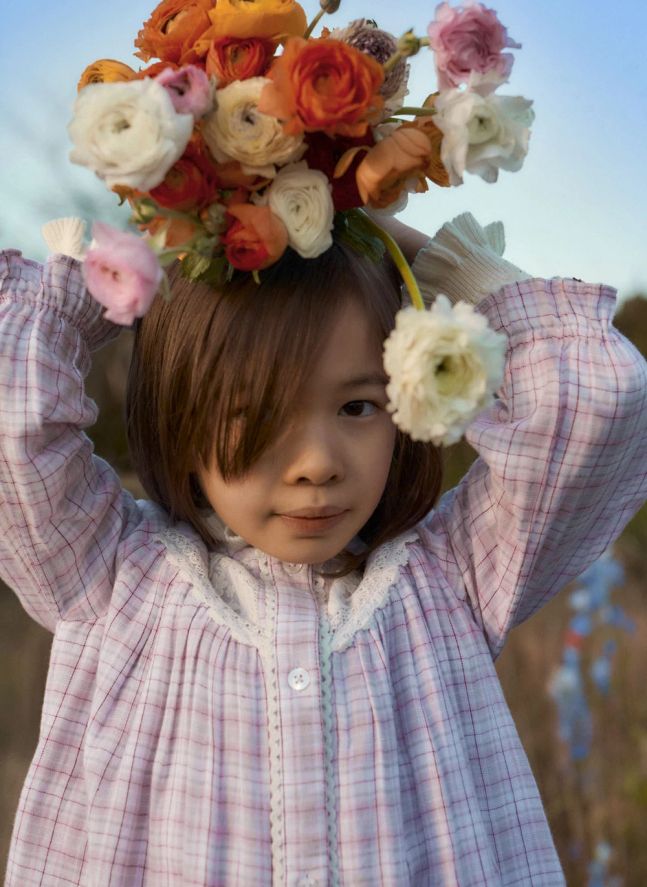 Robe Floriane Carreaux | Rose