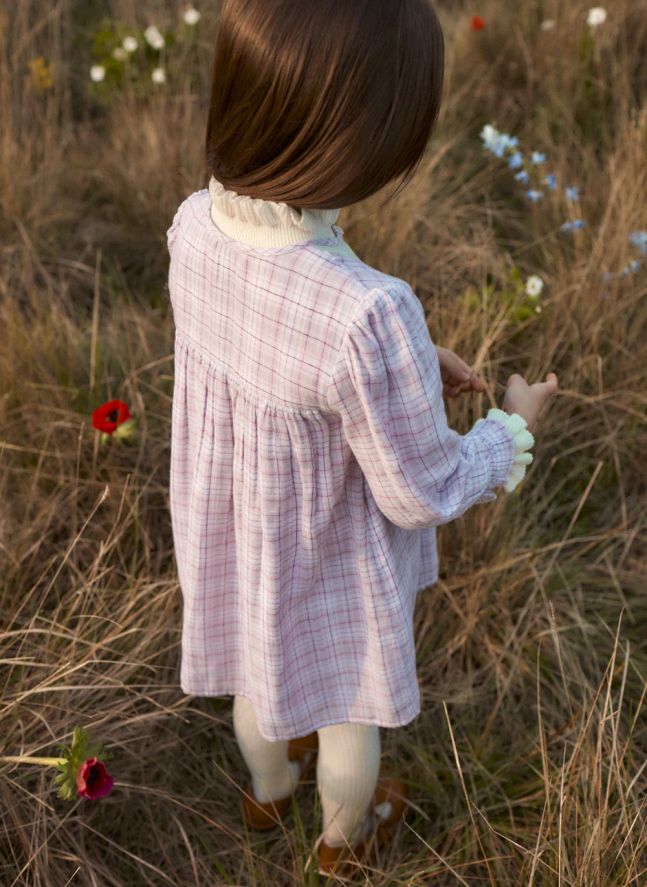 Robe Floriane Carreaux | Rose