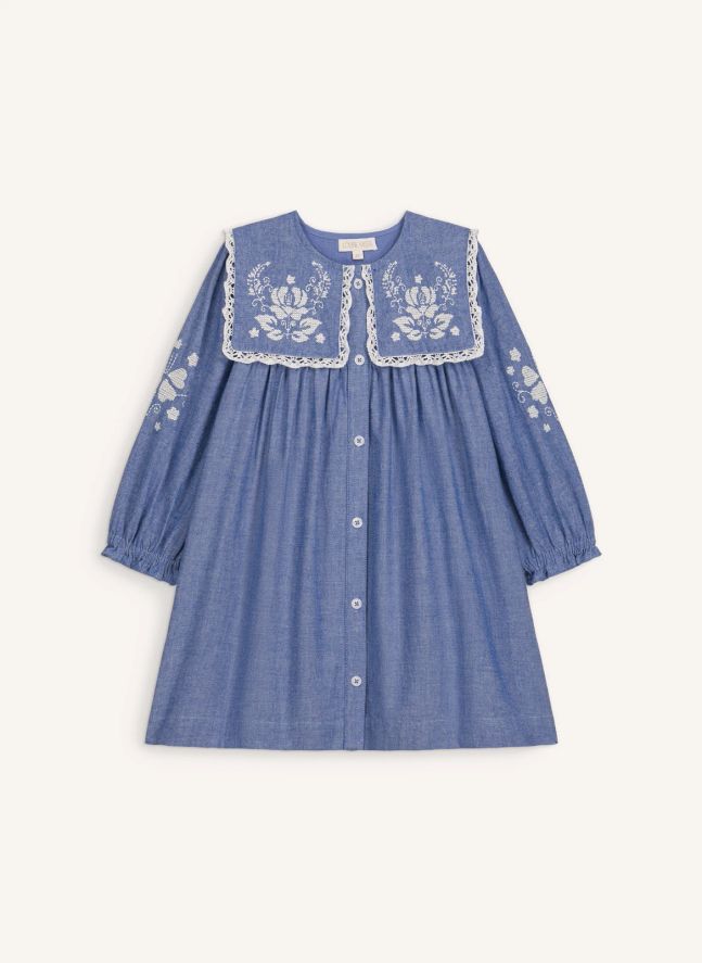 Robe Hyacinte Coton Bio | Bleu