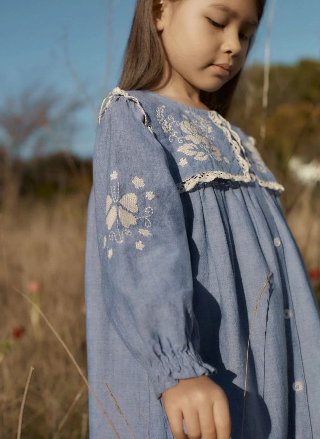 Robe Hyacinte Coton Bio | Bleu