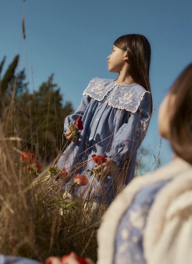Robe Hyacinte Coton Bio | Bleu