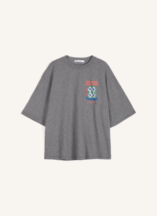T-shirt Monster Mug Coton | Gris chiné