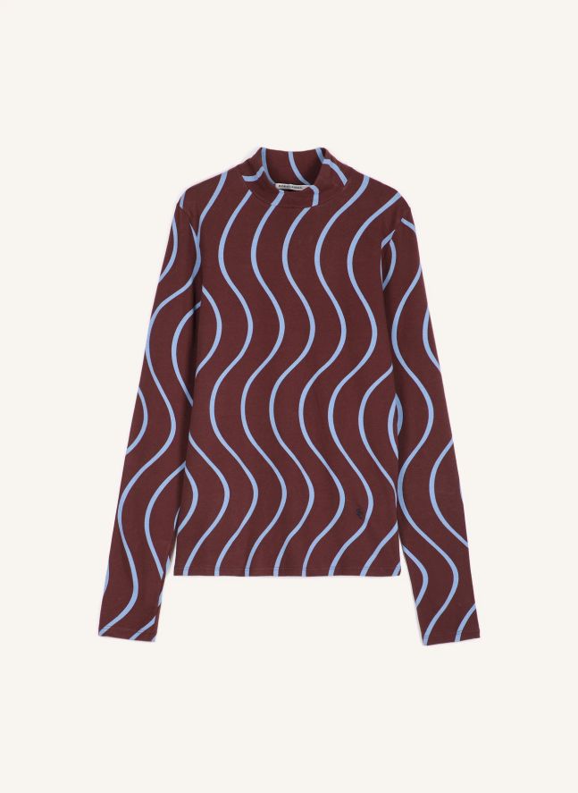 Top Rayures Psicodelic Coton Bio | Bordeaux