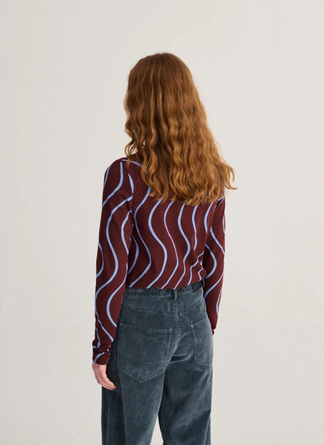 Top Rayures Psicodelic Coton Bio | Bordeaux