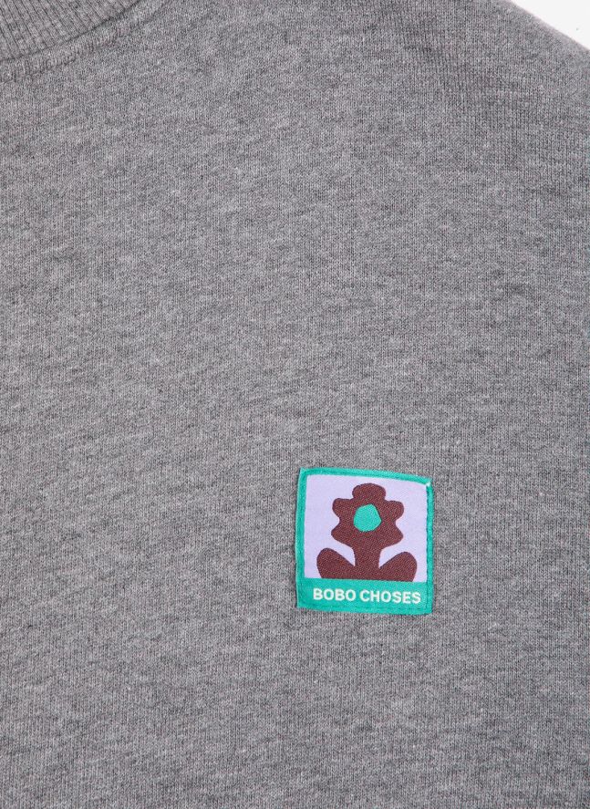 Sweat Tag Relaxed Coton Bio | Gris chiné