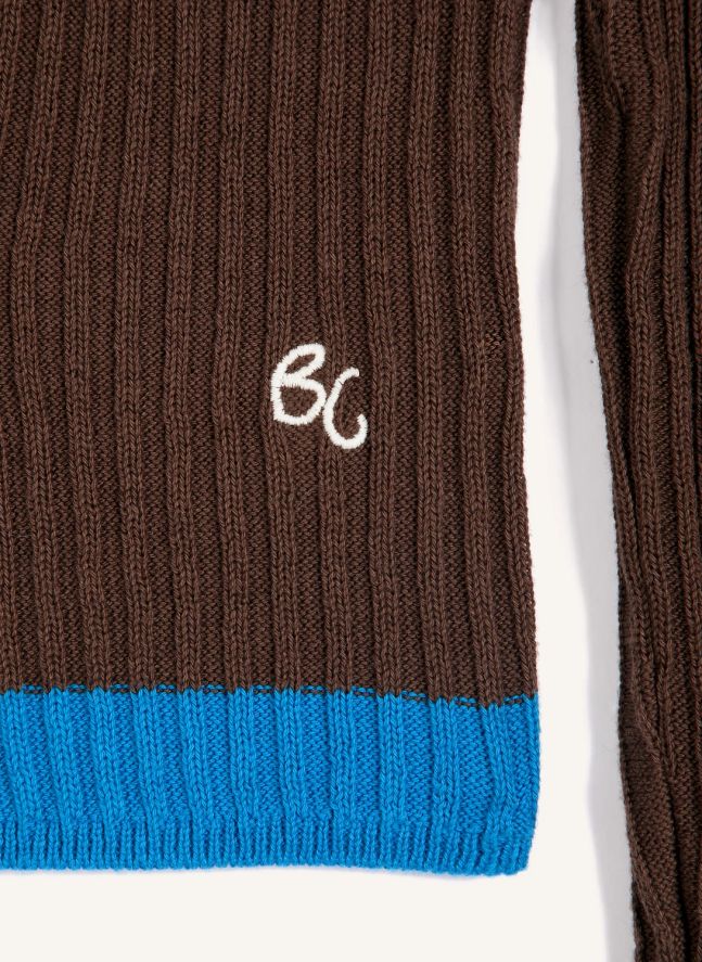 Pull Color Block Coton Bio | Marron