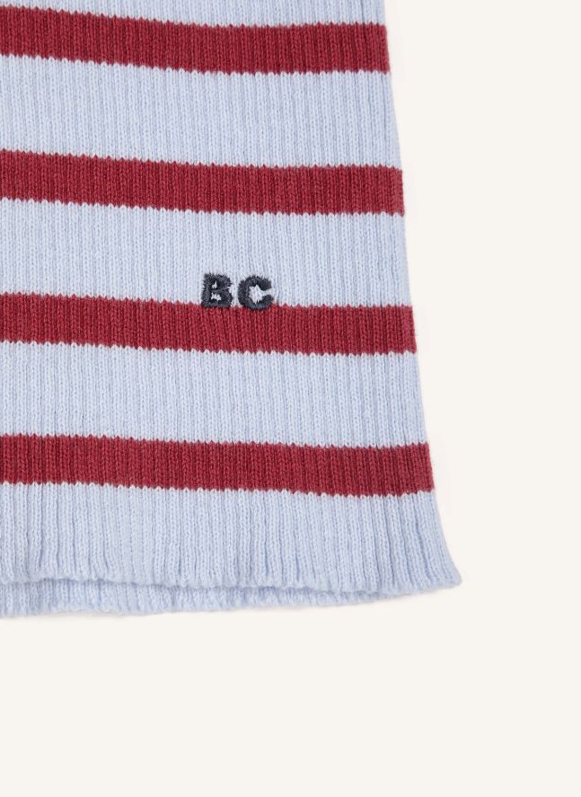 Pull Rayures Coton Bio et Laine Mérinos | Bleu ciel
