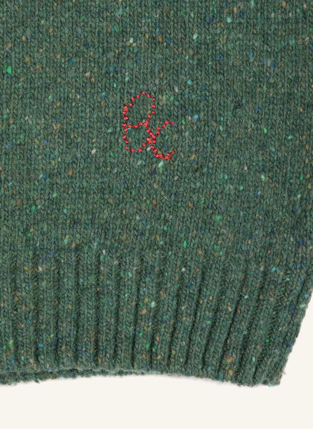 Pull Color Block Laine | Vert foncé- Image produit n°3